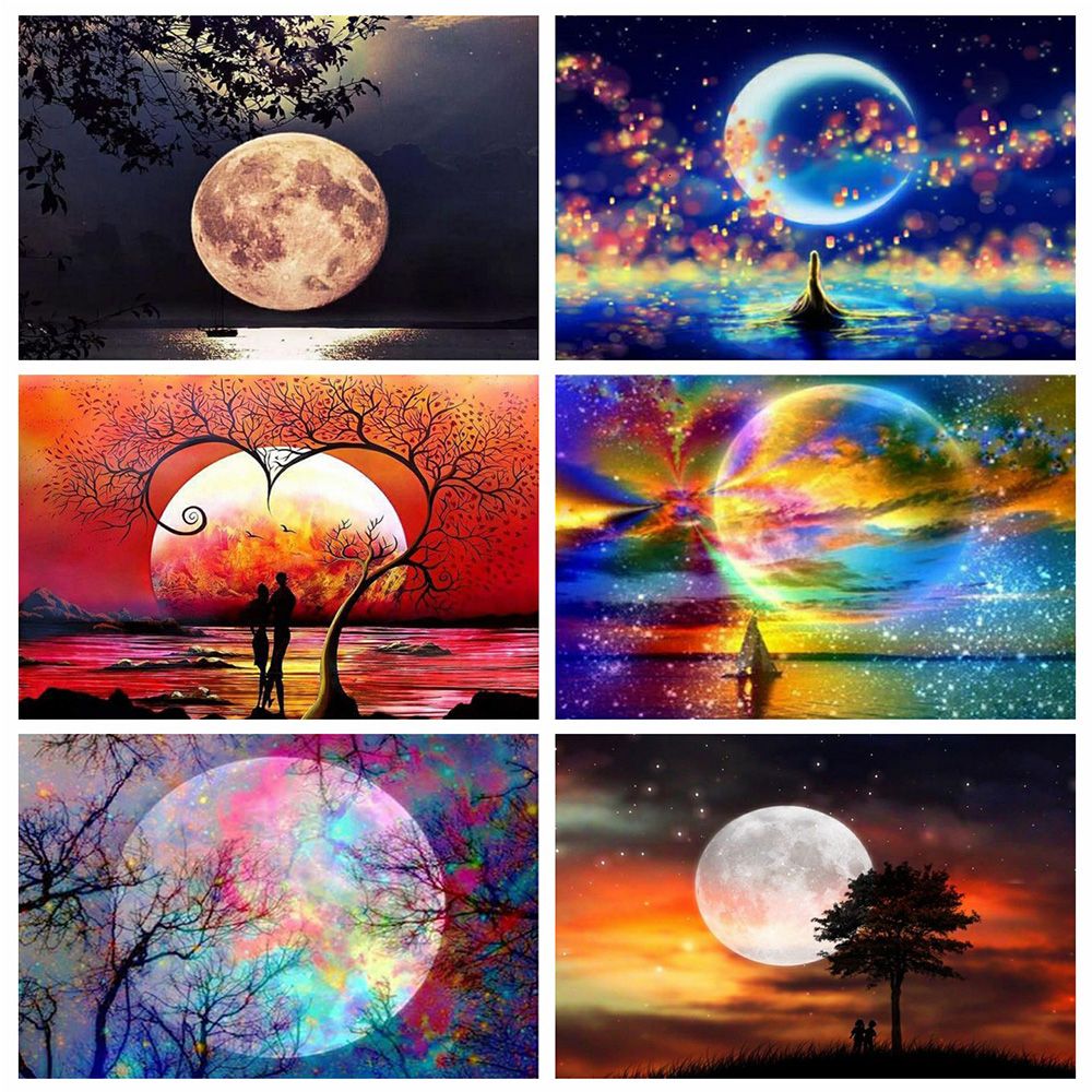 CRAFT 5D DIY Star Moon Full Round Drill Diamond Painting Kit Mosaic Craft Art 9FR 