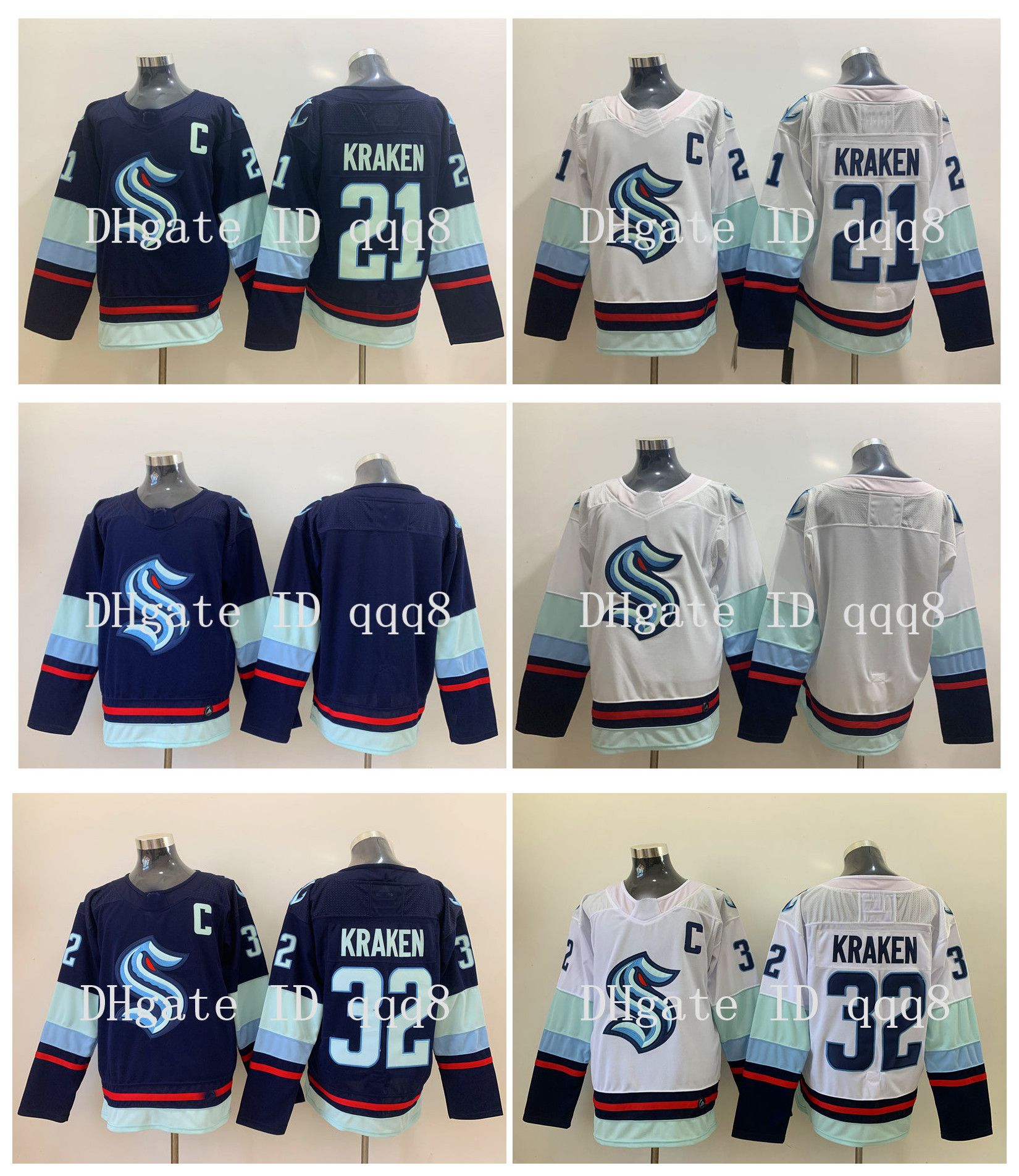 2021 Seattle Kraken Jersey Hockey Jerseys 2021 Season Custom Men 32 Kraken 21 Kraken Blank 100 Embroidery Double Stitched Jerseys Shirt From Qqq8 26 19 Dhgate Com