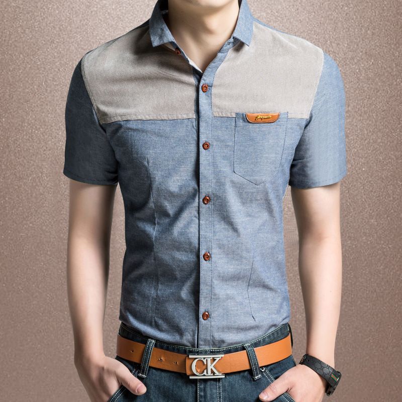 business casual denim shirt