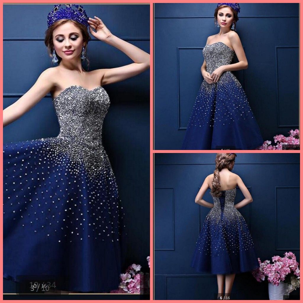 Compra Vestido De Una Línea Azul Vestido Corto Del Baile Noiva2020  Fuertemente Rebordear Lentejuelas Brillantes Elegantes Partido Del Vestido  Del Baile De Graduación Mejores Vestidos Del Prom Venta Barato | Entrega  Rápida
