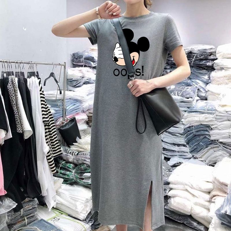 Shobdw Damen Halbe Armel Drucken Plus Grosse Lose Baumwolle Leinen Lang Maxi Kleid Frauen Florales Kleid Rock Amazon De Bekleidung