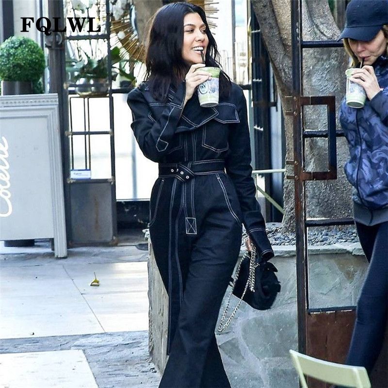 womens black denim jumpsuit