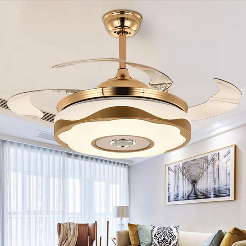 2021 Electric Fans Modern Ceiling Fan Lights Lamps Remote Control 55 Inch Gold Silver Led Lumiere Dining Room Bedroom Lighting From Cheriesh 428 2 Dhgate Com