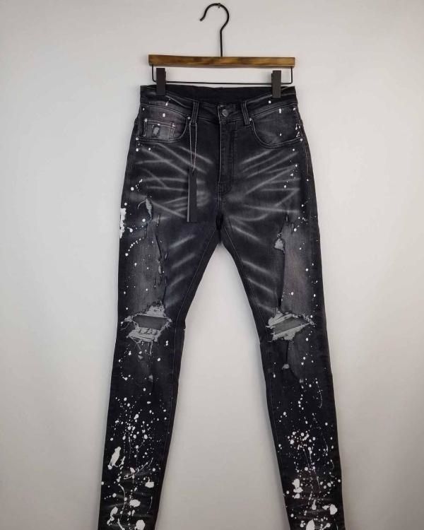 black jeans with paint