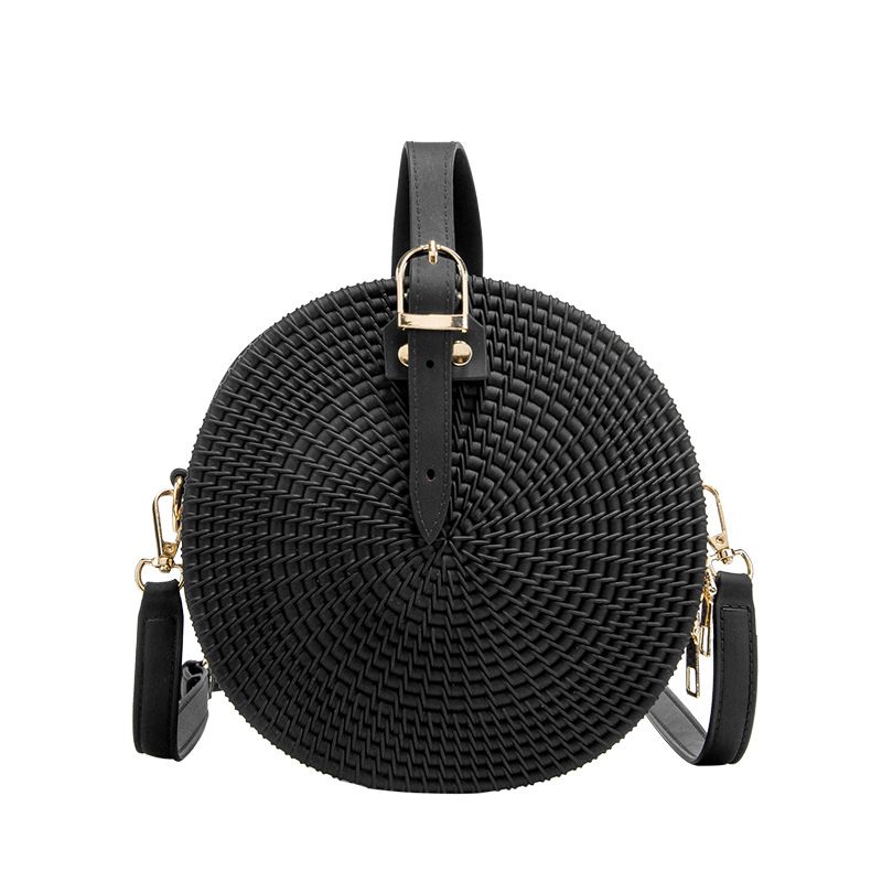 circular buckle crossbody bag