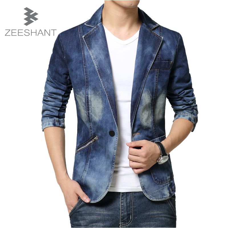 Compra Trajes Para Hombre Blazers Moda Marca Hombres Blazer Tendencia Jeans  Traje Informal Jean Chaqueta Slim Fit Denim En Chaquetas Barato | Entrega  Rápida Y Calidad | Es.Dhgate