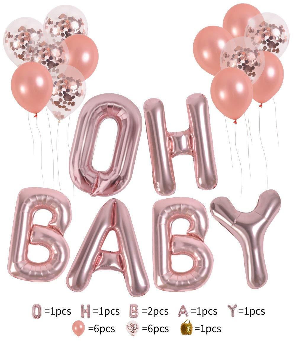 oh baby balloons rose gold