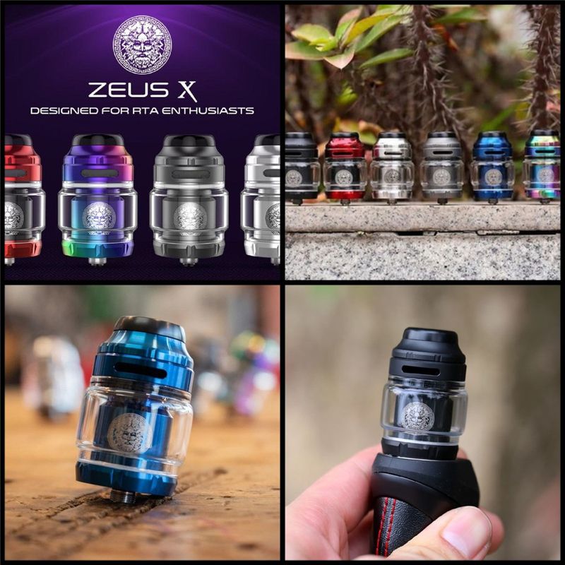 Geekvape Zeus X Mesh RTA Tank 4.5ml Atomizer Ni80 Mesh Coil 510/810 Drip Tip Top Filling Vape