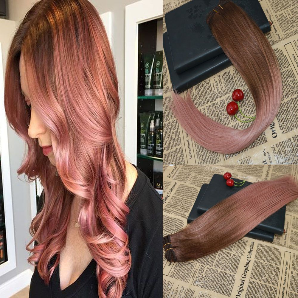 rose gold human hair extensions