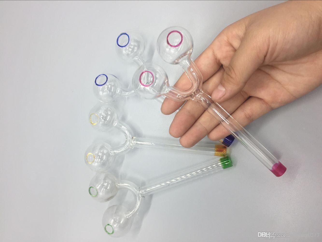 2021 New Arrived Double Glass Pipes Double Bubble Glass Oil Burner