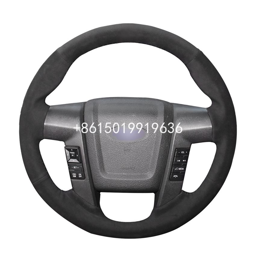 DIY Black Suede Car Steering Wheel Cover For Ford F150 F 150 SVT Raptor