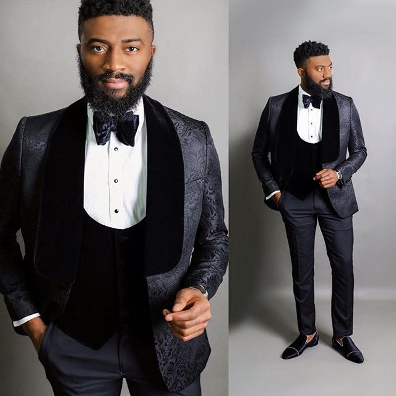Black Men Suits Groom Wear Men Suit Slim Fit Wedding Tuxedo Traje De Novio Groom Party Suits Best Man Blazer Jacket Pants Vest From Click Me 84 98 Dhgate Com