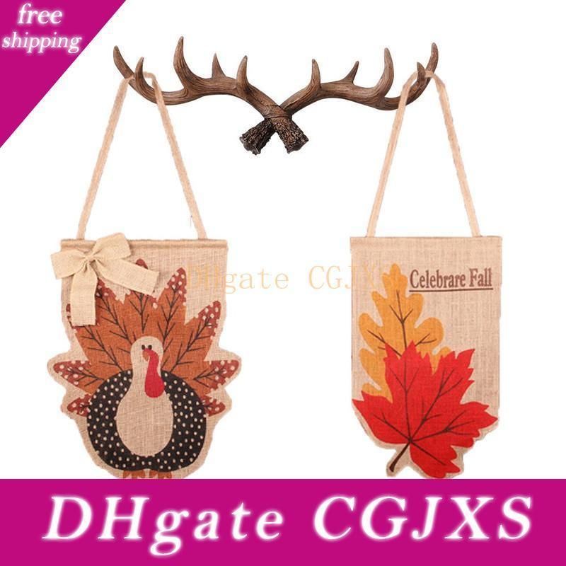2020 Thanksgiving Garden Flag Turkey Festival Garden Decoration Burlap Turkey Banner Thanksgiving Door Aisle Home Party Decorations From Paojinfa 7 46 Dhgate Com