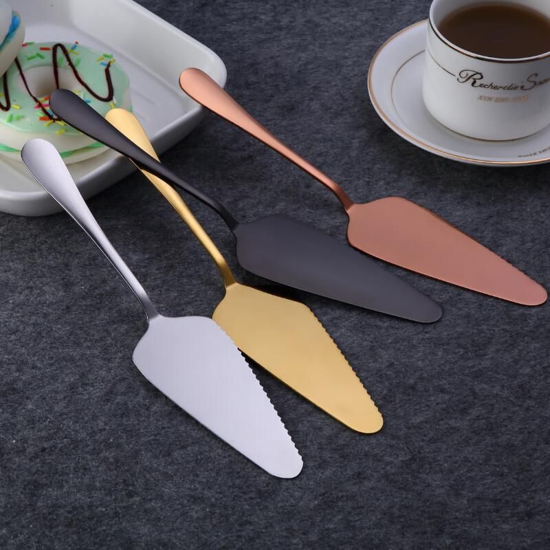 Discount Colorful Stainless Steel Cake Shovel With Serrated Edge Server