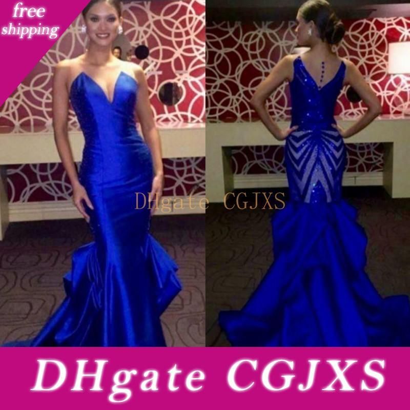 royal blue evening dress