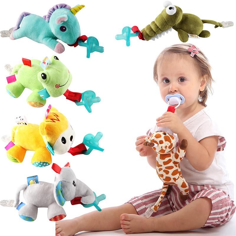 soother with stuffed animal