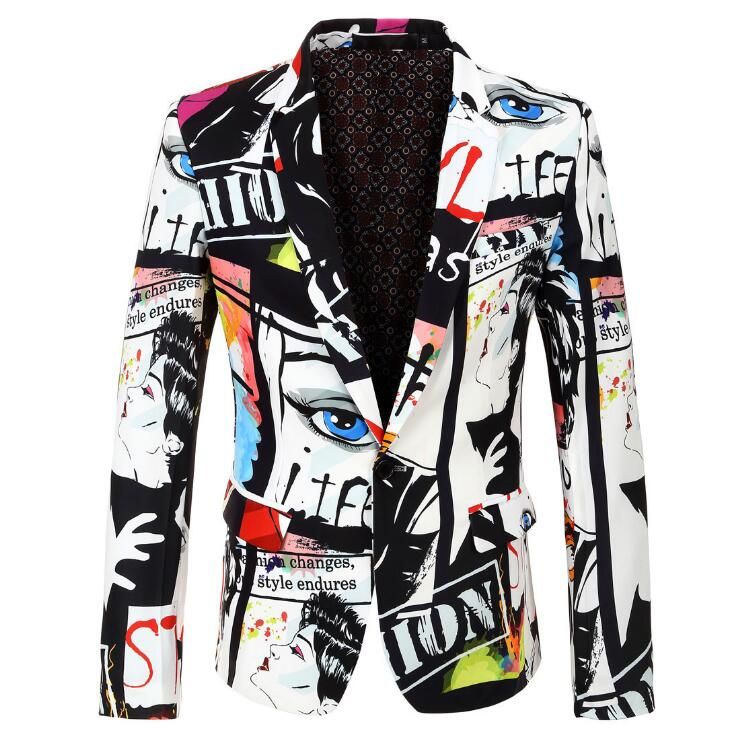 Compra Trajes Para Hombres Blazers 2021 Hombres Personalizados Diseño De  Graffiti Traje Chaqueta De Rendimiento Abrigo Formal Vestido Hombre  Cantante Disfraces Ropa Ropa Barato | Entrega Rápida Y Calidad | Es.Dhgate