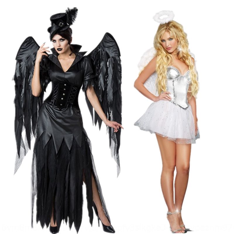 2020 Halloween Dark Clothing White Angel Costume Vampire Masquerade Role Playing Uniform Halloween Dark Clothing White Angel Costume Vampire Masq From Dhgatefanso 24 13 Dhgate Com