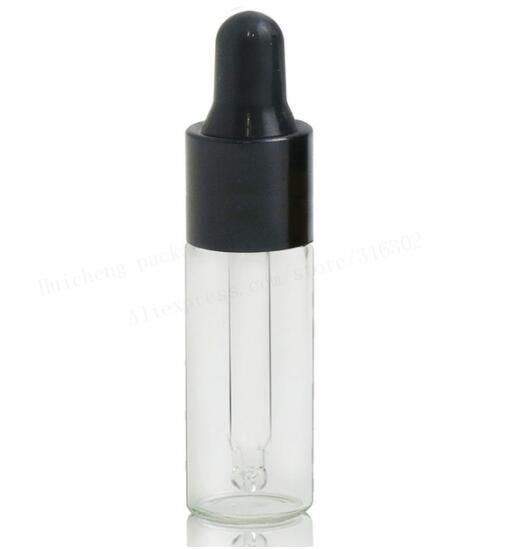 5ml clear bottles with black cap