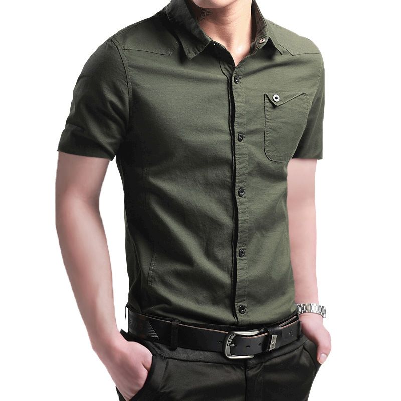 Camisas para hombre Ropa para hombre Ropa formal simple Mandarin Cuello de Mandarina Sólido Camisa
