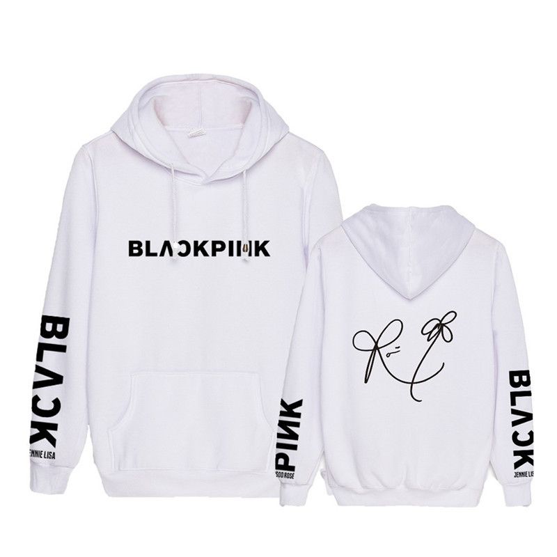 ZIGJOY Kpop Girls Group Signature Unisex Hoodie Sweater Sweatshirt Pullover Rose Jennie Jisoo Lisa for Fans