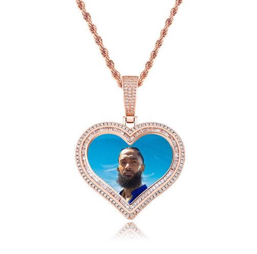 Rosegold Soild Heart w/Rope Chain