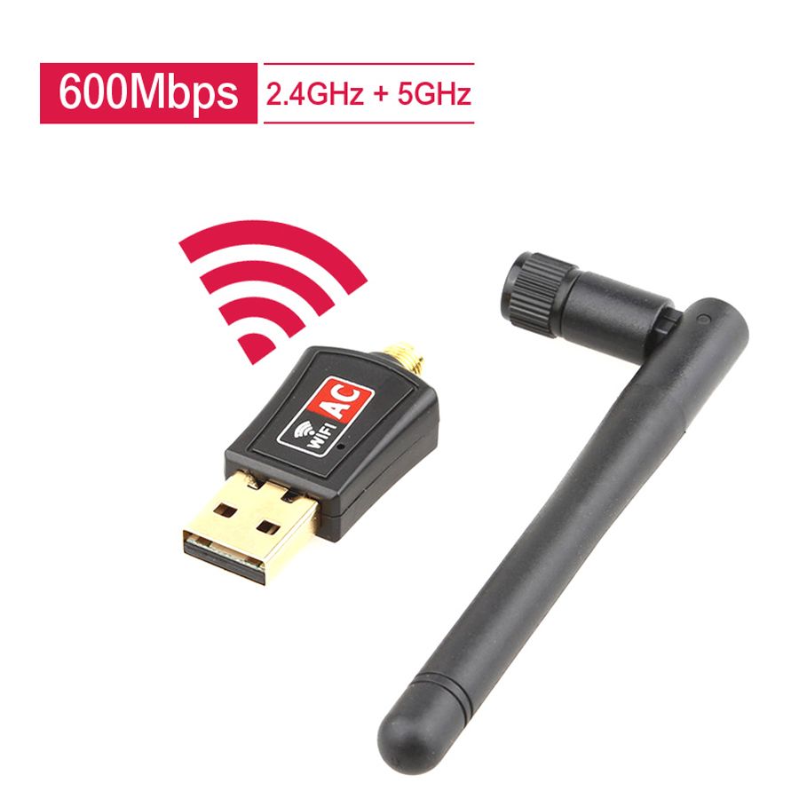 600M USB Wifi Adapter AC 600Mbps 2.4G 5GHz Dual Band With Antenna
