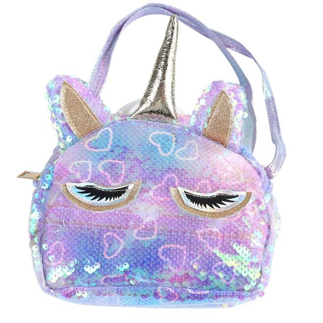 Cute Shoulder Bag Unicorn Cartoon Bag Handbags Fashion Sequins Cartoon Purse for Little Girls Unicorn Rainbow Crossbody Purses 