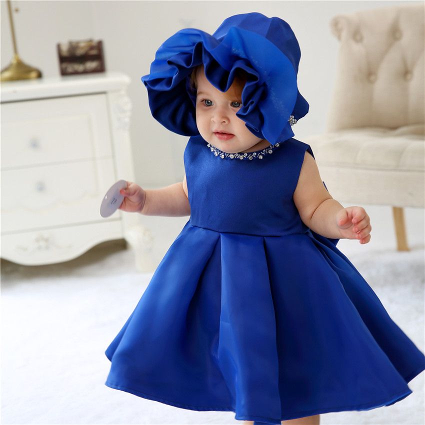 pink and blue baby girl dress