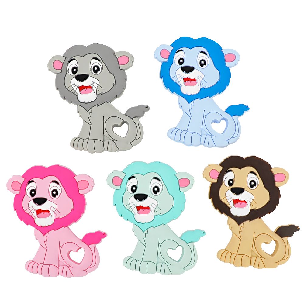 Acheter 5 Couleur Food Lion Silicone De Qualite Teether Jouets Nouveau Ne Teething Bebe Douche Cadeaux Cartoon Animaux Teether Bpa Gratuit Gros De 1 67 Du Mombaby Fr Dhgate Com