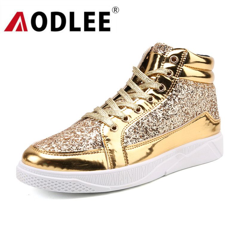 gold hip hop shoes