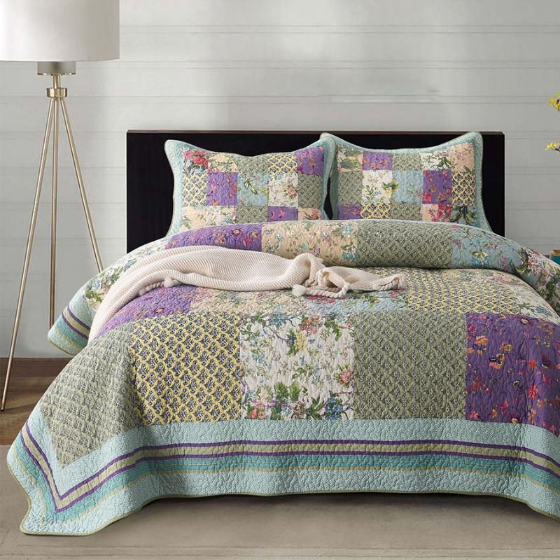 2020 Vintage Patchwork Bedspread Quilt Set Bedding American Cotton Quilts Aircondition Bed Cover King Size Coverlet Blanket From Wudee 148 77 Dhgate Com