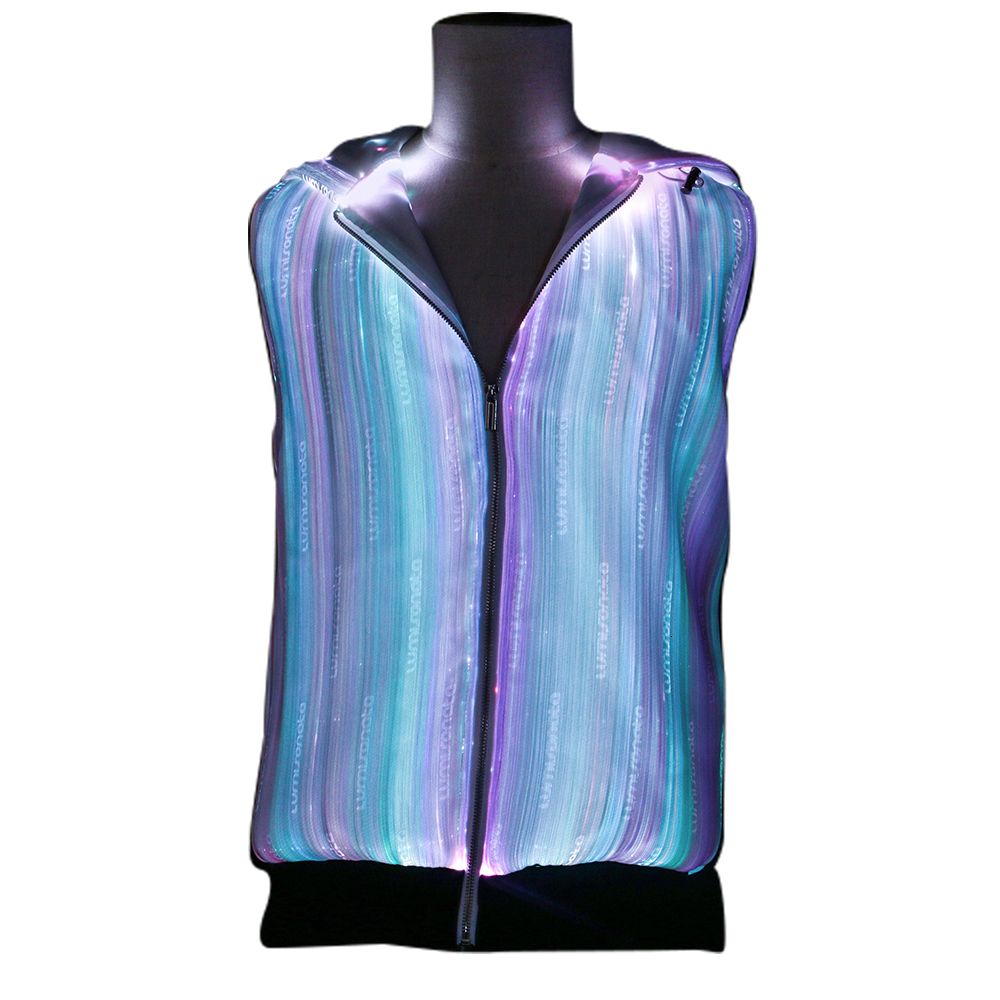 fiber optic sleeveless hoodie
