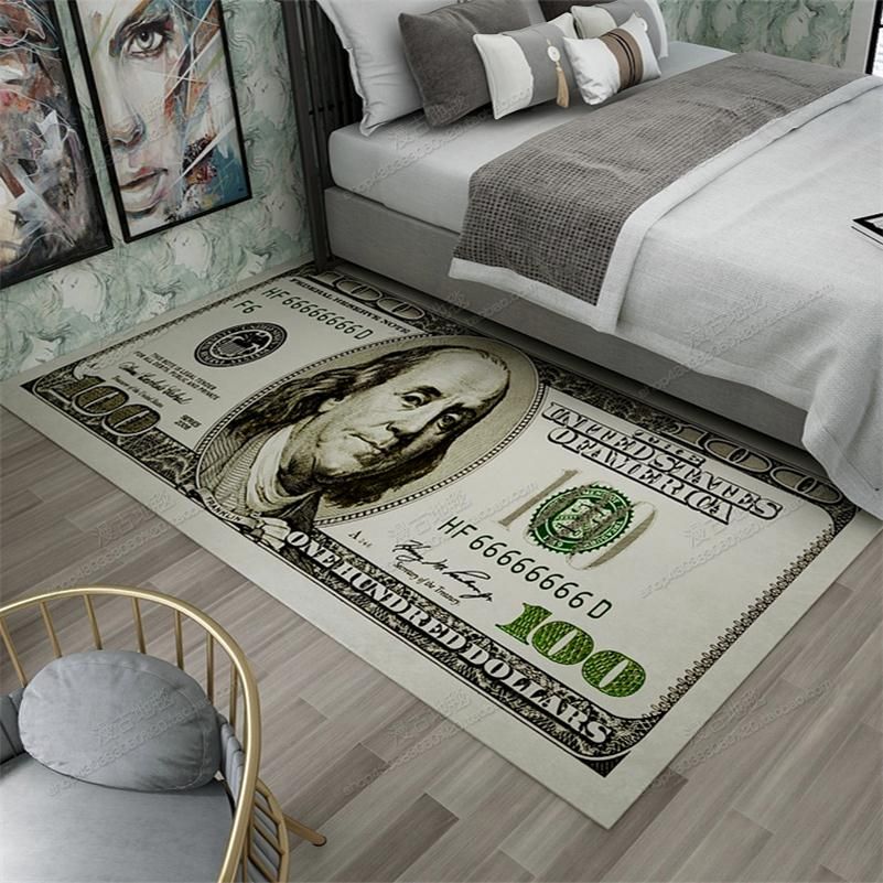 Kreative rutschfeste Rutsch Rutsche Teppich Moderne Wohnkultur Teppiche Runner Dollar Printed Teppich Einhundert Dollar 100 Bill Print
