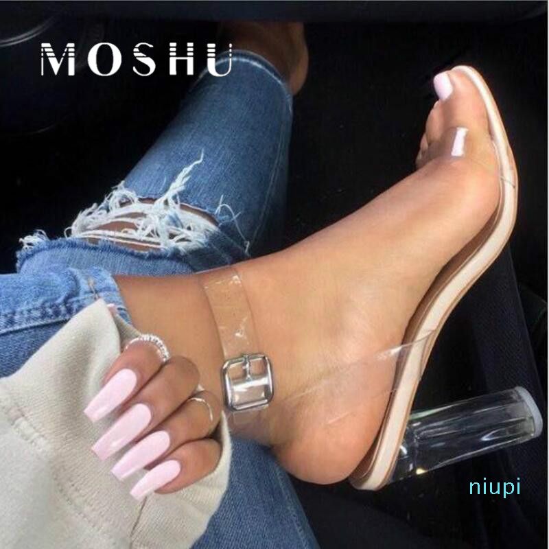 transparent block heels online