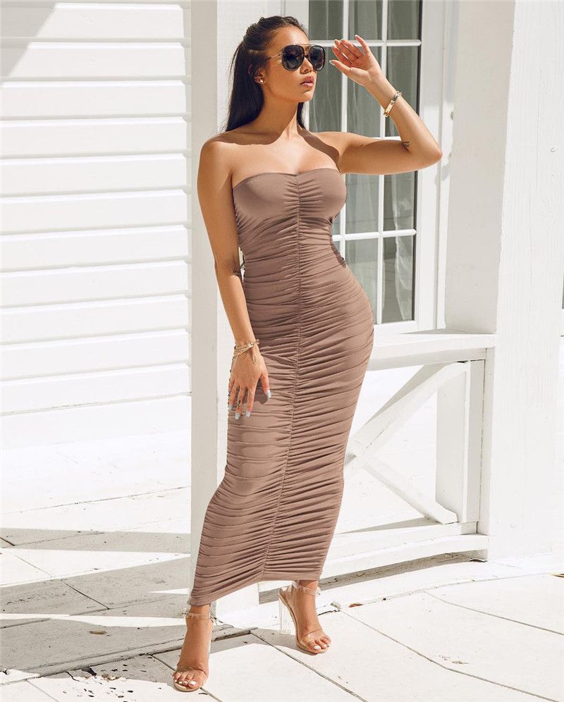 Sexy Strapless Bodycon Womens Dresses ...