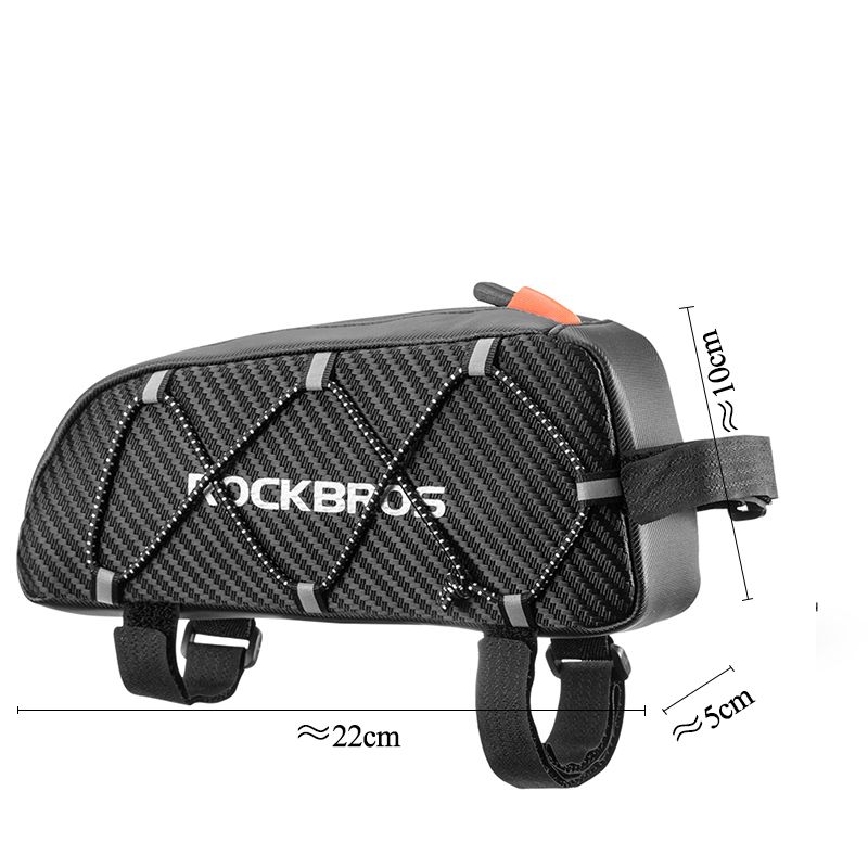 ROCKBROS Borsa Telaio Bici Con 2 Tasche E Tracolla - Per MTB, Corsa, Gravel, Nylon, 20x3x11 Cm - Foto 7