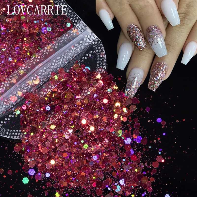 Nail Glitter LOVCARRIE Mixed Powder Decorations Shimmer Colorful Art Sequins Paillettes Black Red Gold Nails Flakes 1 Pack Nail Glitter LOVCARRIE Mixed Powder Decorations Shimmer Colorful Art Sequins Paillettes Black Red Gold Nails Flakes 1 Pack