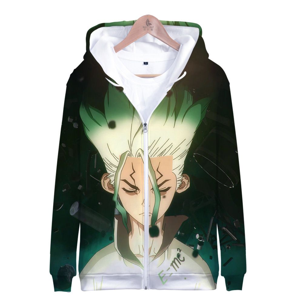 Compre El Dr Stone Animado En 3d De Impresion Cerrar La Cremallera De Las Mujeres De Los Hombres Sudaderas Con Capucha Streetwear Hip Hop Cremallera Con Capucha De La Chaqueta De