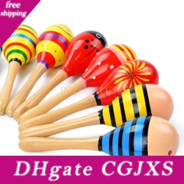 wooden baby maracas rattle