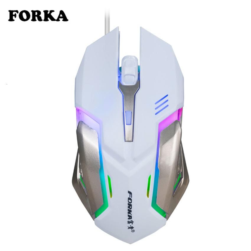 FORKA Silent Click USB Wired Gaming Mouse 6 Buttons 3200DPI Mute Optical Compute