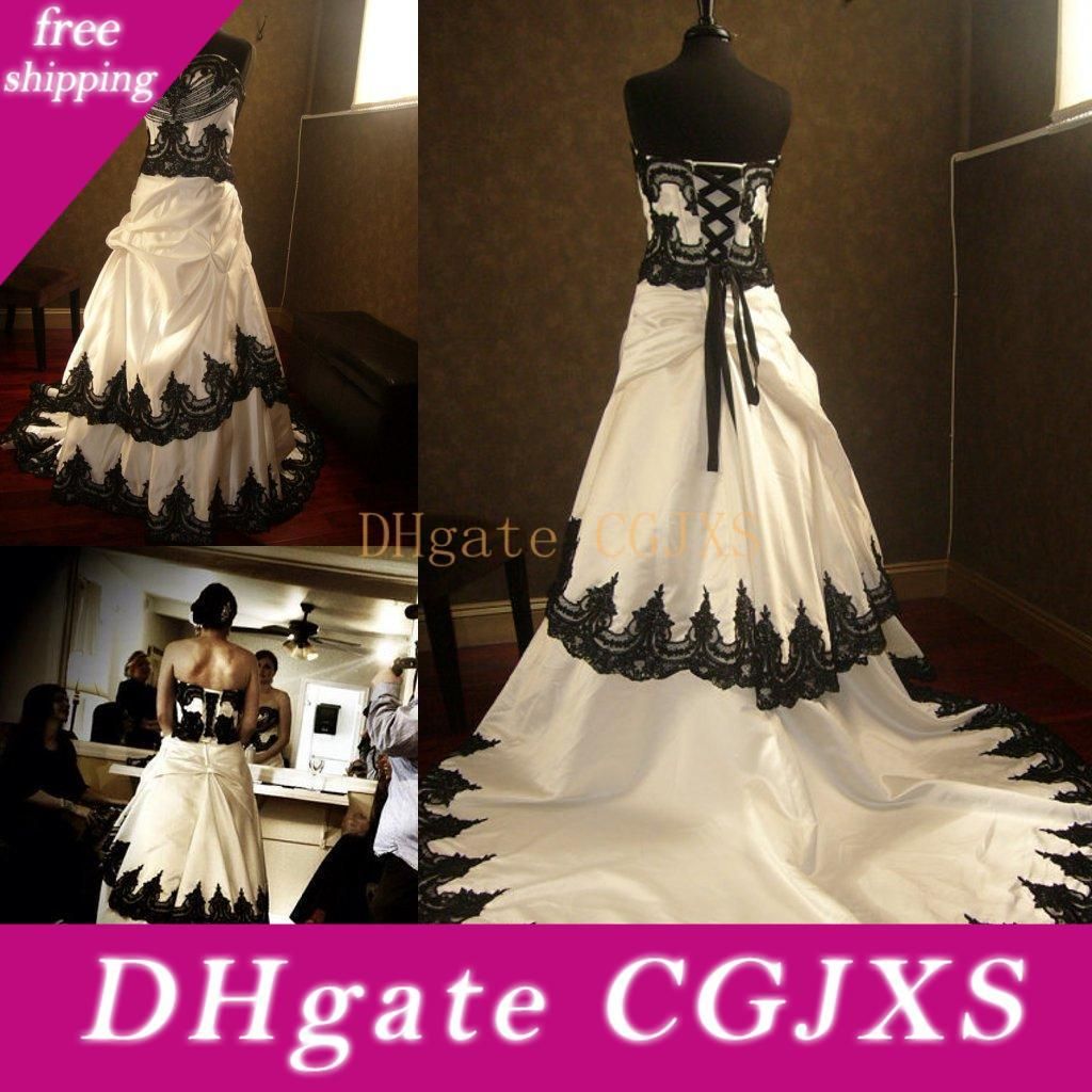 black and white wedding dresses 2018