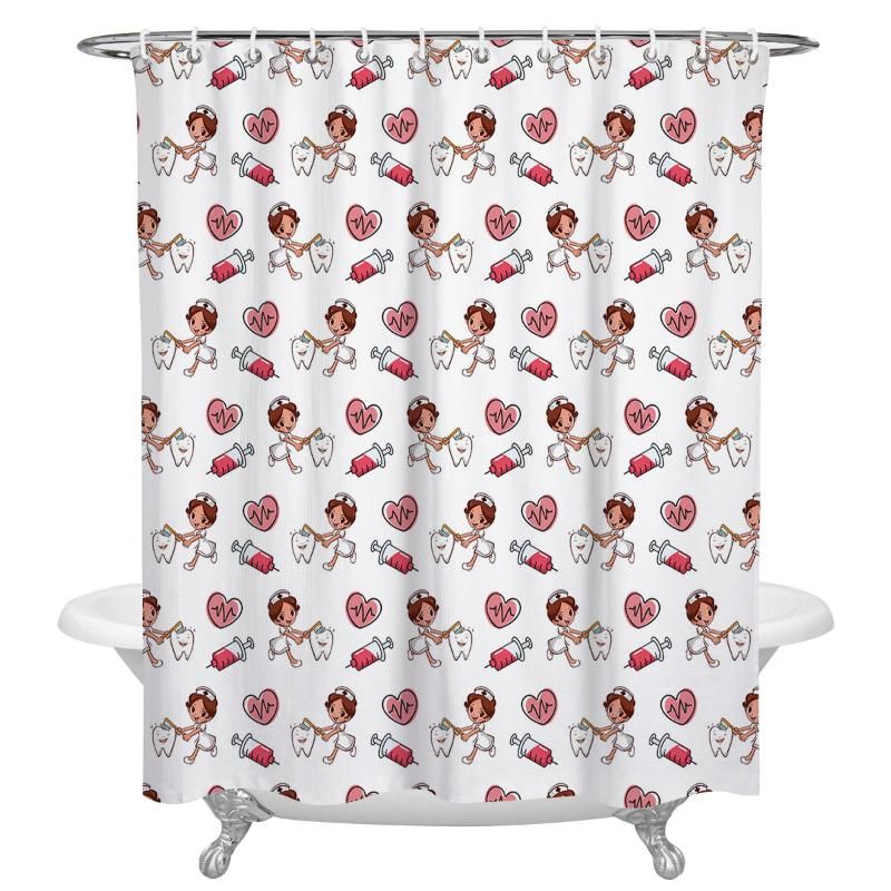 2020 Injection Tooth Love White Shower Curtains Waterproof Bathroom Accessories Polyester Fabric Shower Curtain Home Decor From Crape 39 17 Dhgate Com