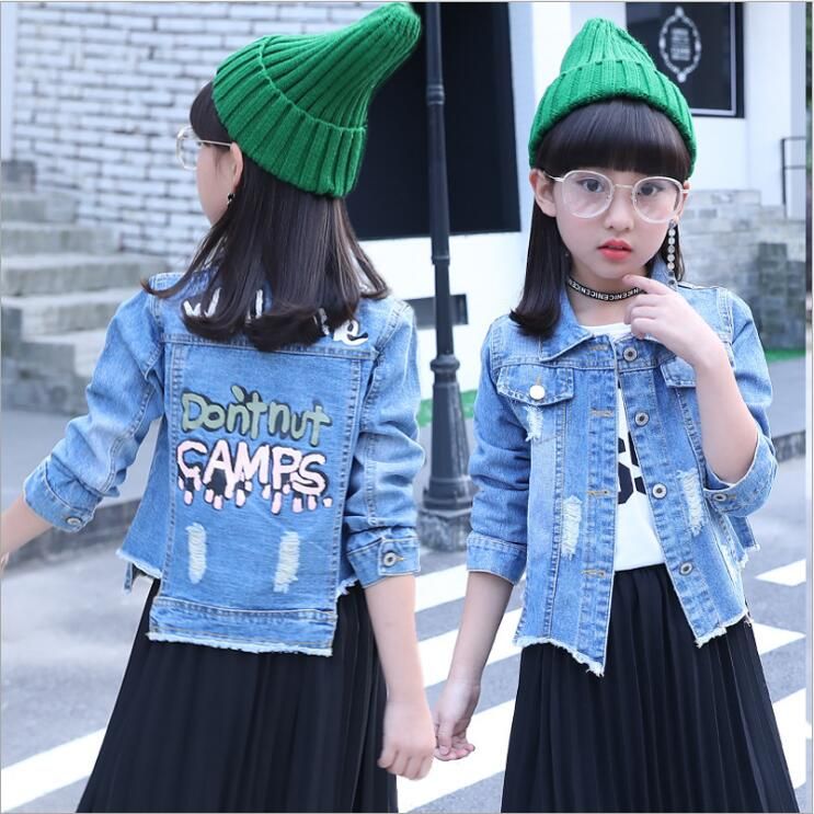 Children Clothing Girls Denim Jacket 