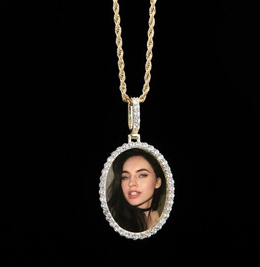 Gold Oval Pendant with Rope Chain