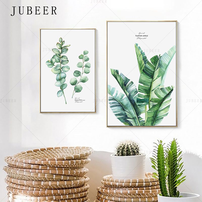 2020 Jubeer Tropical Plant Canvas Painting Eucalyptus Leaves Poster And Prints Banana Leaf Wall Art Decoration Picture Home Drcor From Highqualit07 82 48 Dhgate Com
