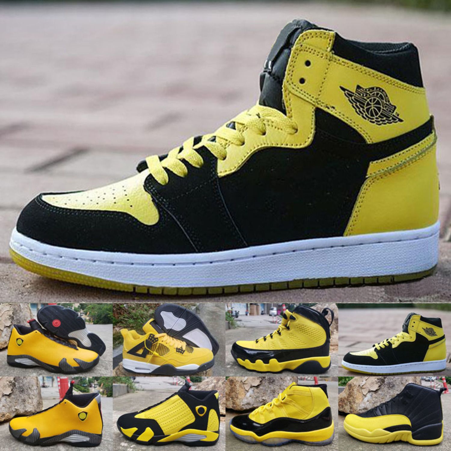 2020 New 1 I Yellow Bumblebee Men RETRO Basketball Shoes