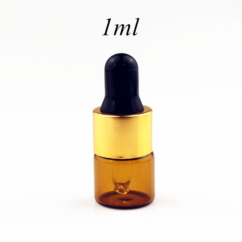 1ml Amber bottles with gold cap