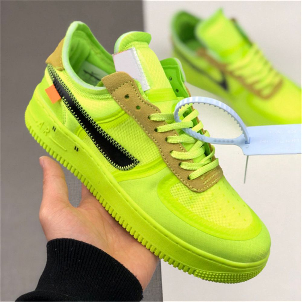 Compra Nike Air Force 1 Low Off White Volt 2.0 Hot Nuevos Sólo Zapatos Del  Patín De Las Zapatillas De Deporte Fuerzas Triple Verde AO4606 700 Lino  Naranja Mujer Para Hombre Plana