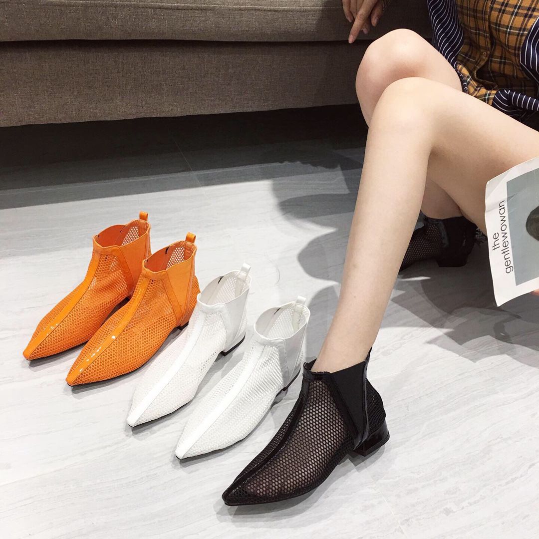 white booties low heel